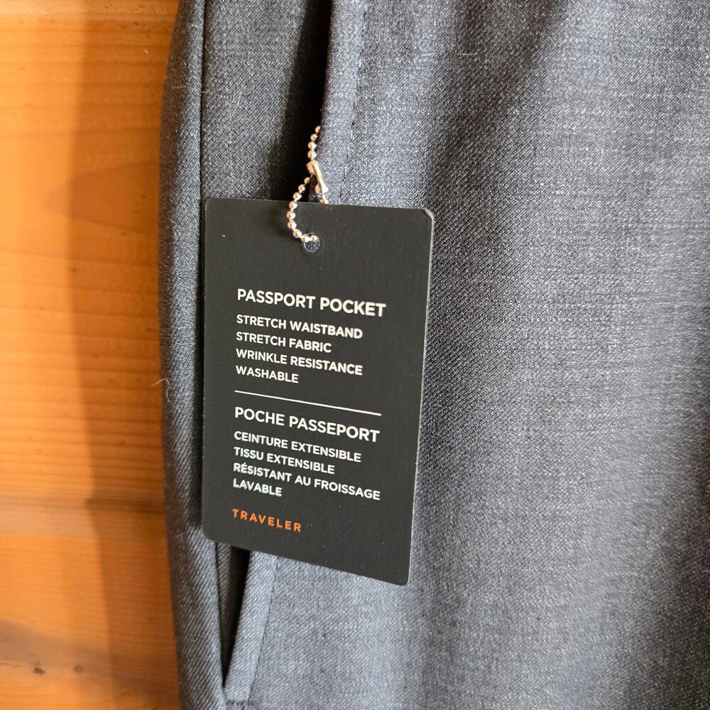 Riviera Jack Victor Traveler Pant NWT 40L Trouser Charcoal Gray Workwear Office - Picture 5 of 7